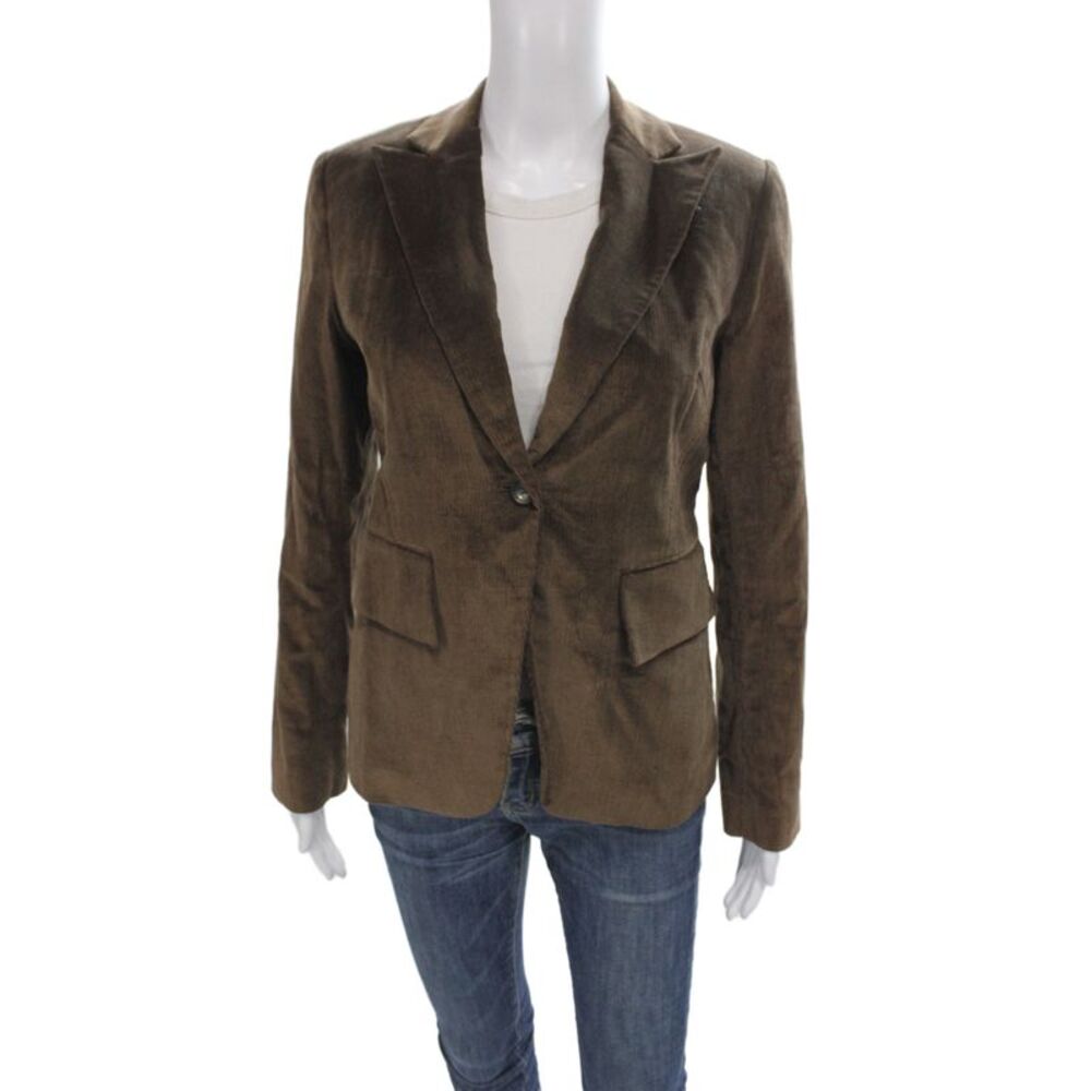 Banana Republic Womens Velvet Blazer Brown Size 2
